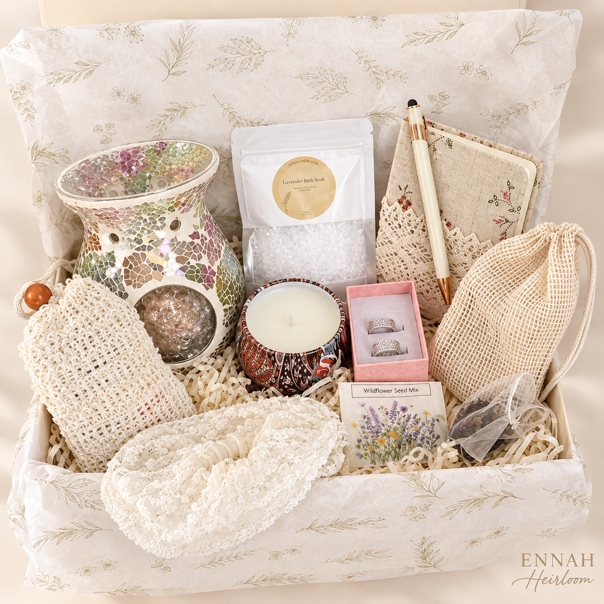 Bloom & Glow Luxury Birthday Gift Box for Her – Earrings & Self-Care Treats