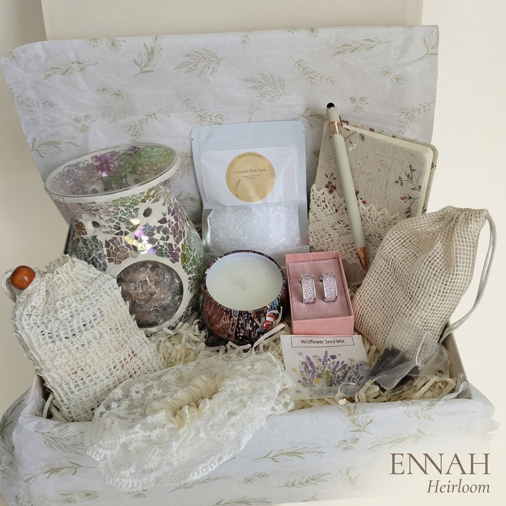 Bloom & Glow Luxury Birthday Gift Box for Her – Earrings & Self-Care Treats