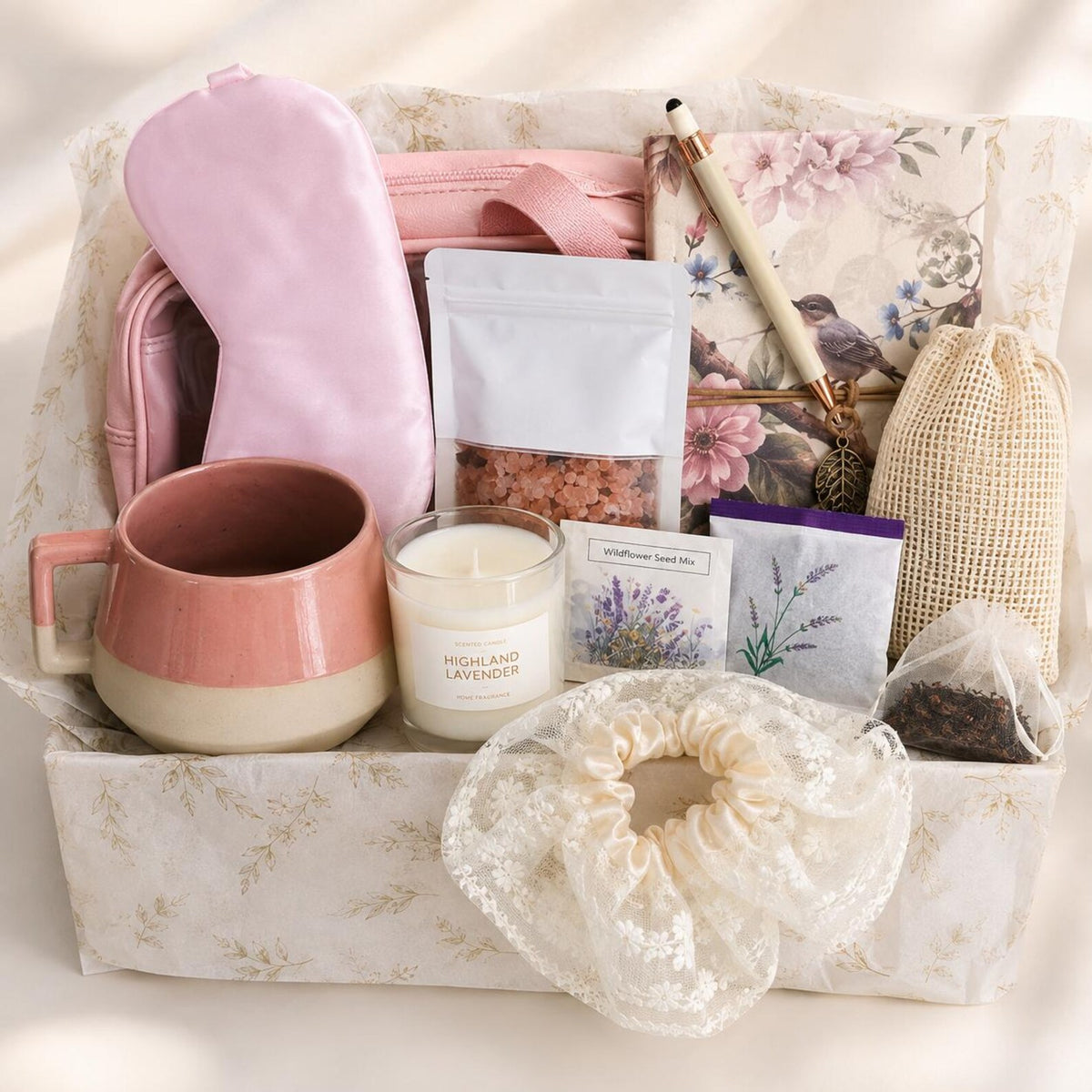 Blush Retreat Luxury Self-Care Gift Box – Birthday Gift for Her