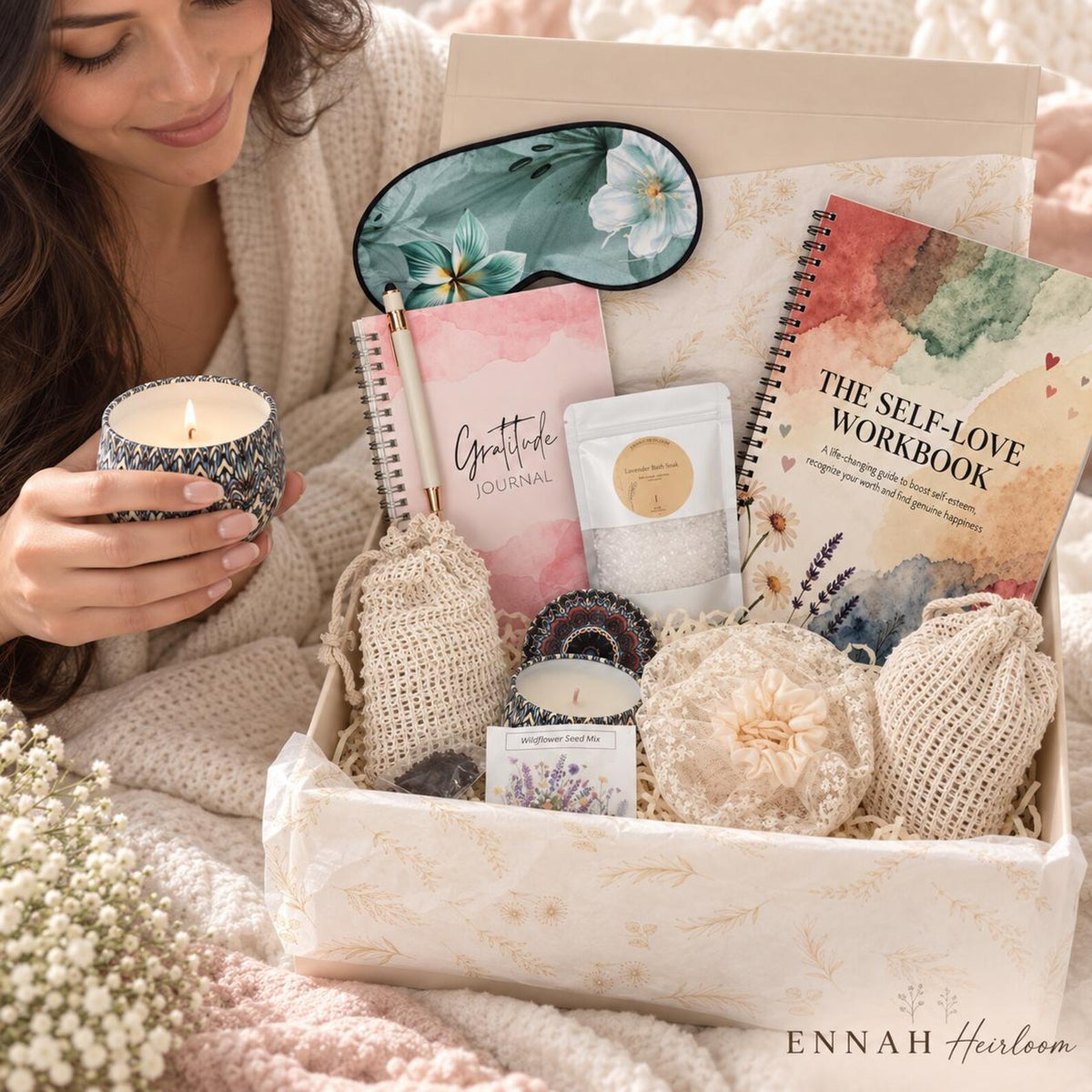 Inner Bloom Self-Love Gift Box – Gratitude Journal & Wellness Gift for Her