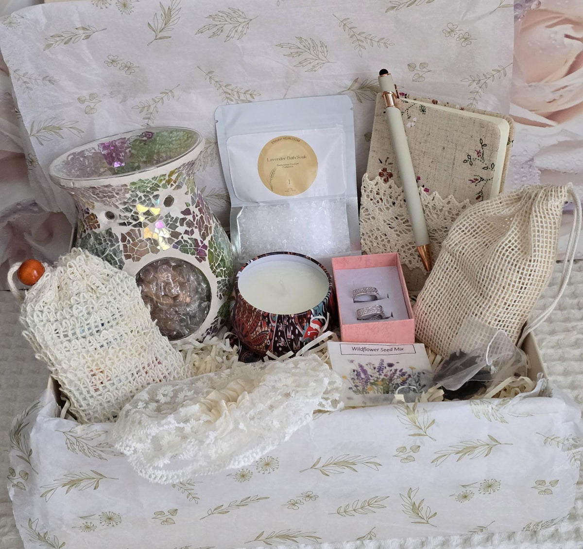 Bloom & Glow Luxury Birthday Gift Box for Her – Earrings & Self-Care Treats
